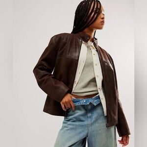 NWT We The Free Serena Leather Moto Jacket